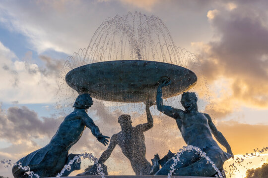 Triton's Fountain at Sunset, Floriana, Valletta