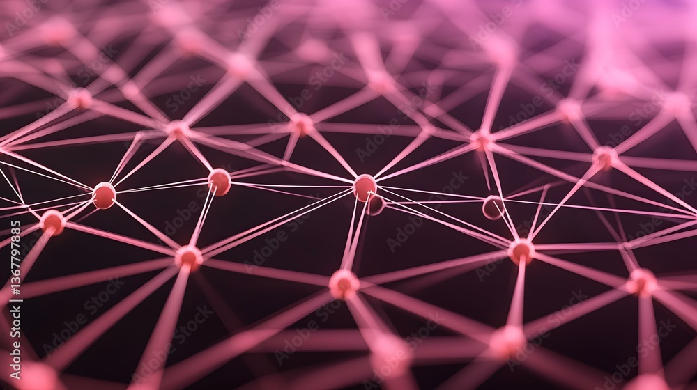 Poster the image shows an abstract representation of a network, depicted as interconnected nodes and lines 