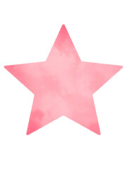 Obraz premium Watercolour pink star isolated on white background. Icon, sublimation, shape, sticker.