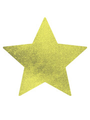 Watercolour yellow, golden star isolated on white background. Icon, elements, shape, sticker, sublimation.