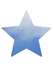 Obraz premium Watercolour star isolated on white background. Icon, elements, shape, sticker, sublimation.