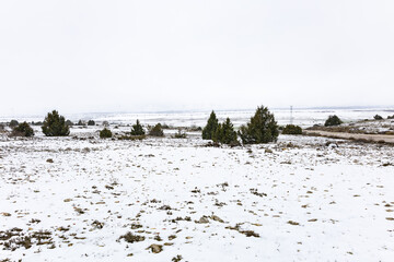 Rainy and cold weather over Spain at the end of winter