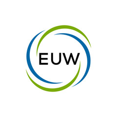EUW creative minimalist letter logo.