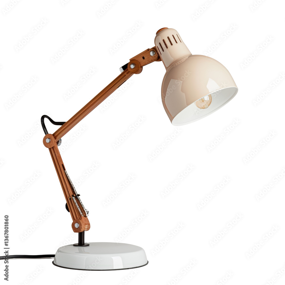 Poster stylish desk lamp with adjustable arm and sleek design for modern workspaces and creative environmen