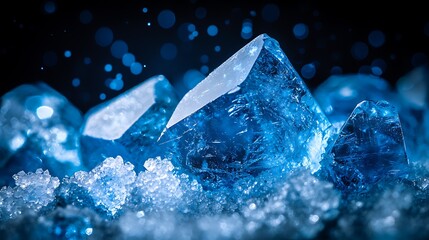 Obraz premium Blue Crystals Ice Texture Background