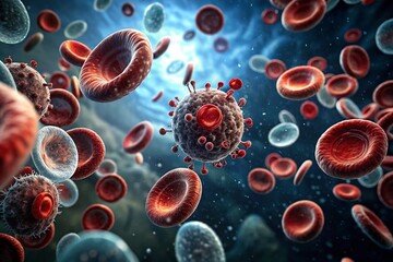 Microscopic Blood Flukes: Intricate Swimmers in Dark Waters - Scientific Illustration