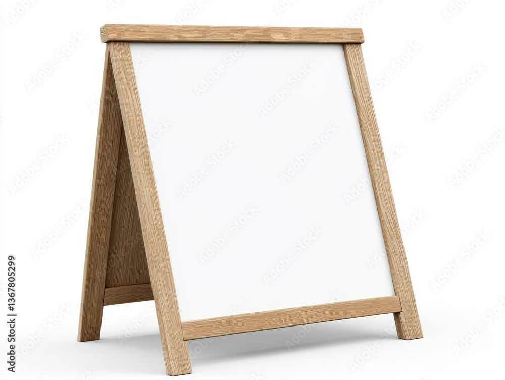 Poster standing sandwich board display with empty white space for text message
