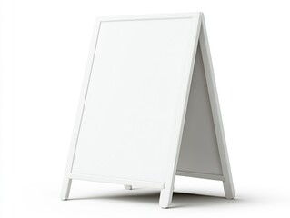 Blank White Sandwich Board Sign Mockup for Restaurant Menu or Advertisement