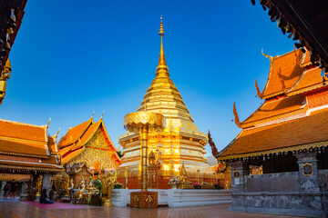 Wat Phra That Doi Suthep Buddhist temple in Chiang Mai, Thailand