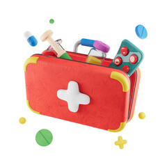 First Aid Box, 3D Medical clay style Icon Pack	