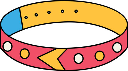 Pickleball Sport Wristband Gear And Equipment Colorful Cartoon Illustration Graphic Icon for Active Lifestyle Designs