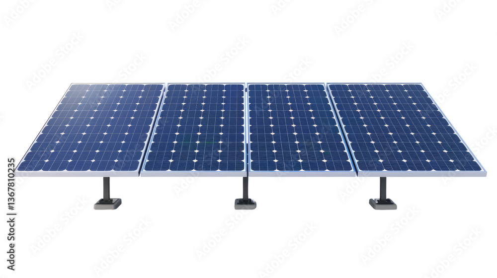 Aufkleber solar panel array: photorealistic view of a contemporary solar panel array capturing the essence of 