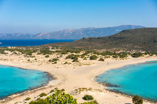Simos beach with turquoise water, Elafonisos island