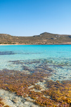 Simos beach with turquoise water, Elafonisos island