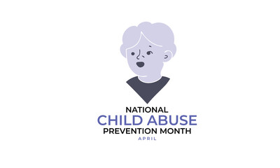 National child abuse prevention month. background, banner, card, poster, template, Vector, illustration.