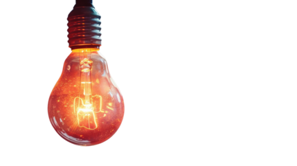 Illuminating Innovation: A captivating image of a lit light bulb, symbolizing the spark of an idea, inspiration, and the birth of new concepts, suggesting problem-solving.