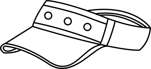 Pickleball Sport Visor Hat Gear And Equipment Outline Line Art Illustration Graphic Icon for Active Lifestyle Designs