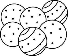 Pickleball Sport Ball Gear And Equipment Outline Line Art Illustration Graphic Icon for Active Lifestyle Designs