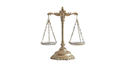 Justice and Balance: A symbolic image of the scales of justice, intricately designed and crafted, poised to represent fairness, equality, and legal processes.