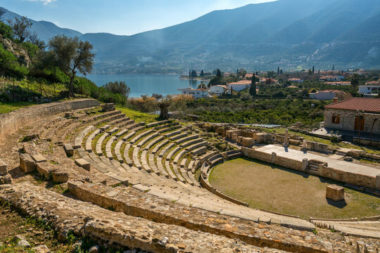 Theatre at the ancient city of Epidaurus close to the sea, UNESCO, Peloponnese