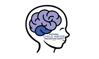 National child abuse prevention month. background, banner, card, poster, template, Vector, illustration.