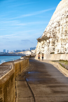 The Undercliff Walk between Brighton and Saltdean, City of Brighton and Hove, East Sussex, England