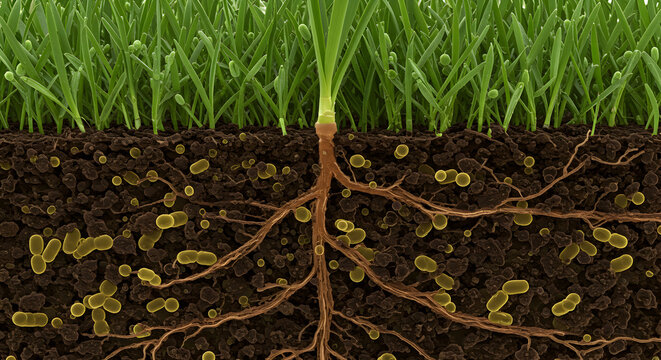 Microscopic exploration of the grass roots and complex soil microbiome interactions