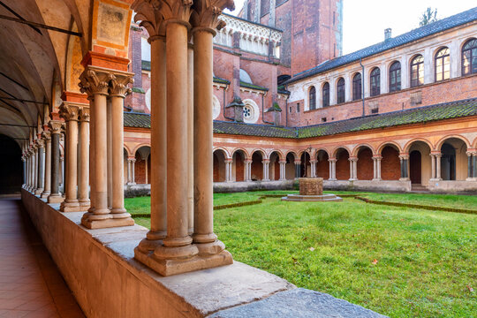 Cloister of Saint Andrew Gothic Church, Vercelli, Piedmont