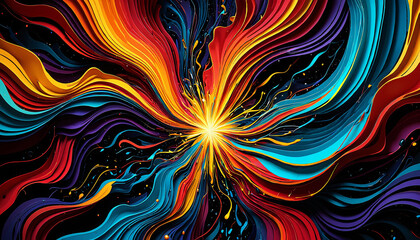 creative abstract background with colourful wavy lines