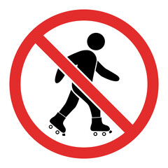 No Roller Skating Sign