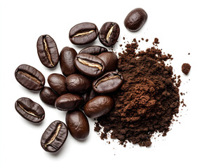 coffee beans isolated on white