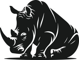 rhino animal vector silhouette