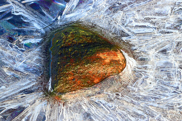 Ice detail, River Etive, Rannoch Moor, Highland, Scotland