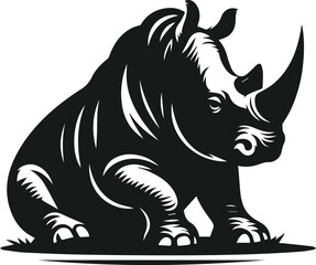 rhino animal vector silhouette