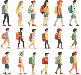 set of cartoon people