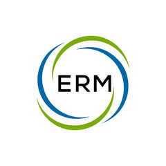 ERM creative minimalist letter logo.