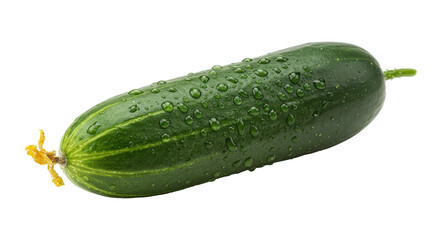 Isolated Cucumber with Water Drops