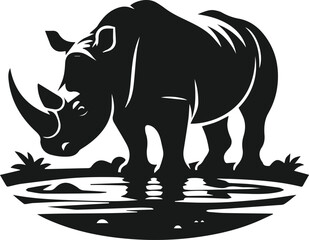 rhino animal vector silhouette