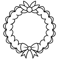 "Elegant Christmas wreath vector for festive holiday decorations."