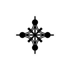 Geometric Black Cross Symbol on White Background - Modern, Clean Design