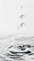 Close-up of drops splashing in water