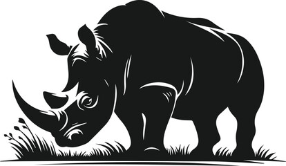 Fototapeta premium rhino animal vector silhouette