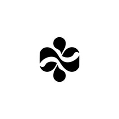 Abstract Black & White Logo Design - Modern, Minimalist, Organic