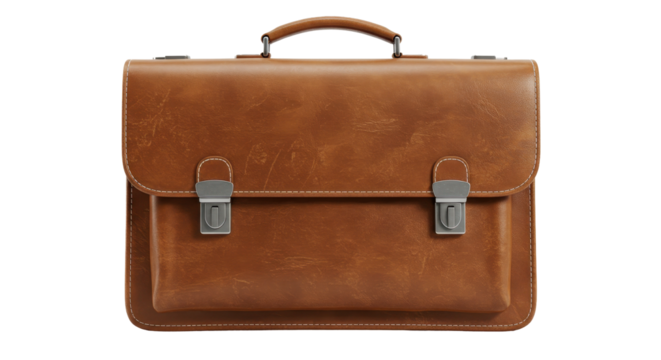 Isolated Leather Business Briefcase