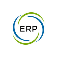 ERP creative minimalist letter logo.