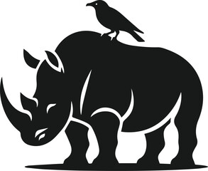 rhino animal vector silhouette