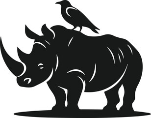 rhino animal vector silhouette