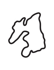 Isle of Islay outline map, Scottish island map, Island of Islay map contour