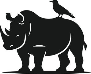 rhino animal vector silhouette