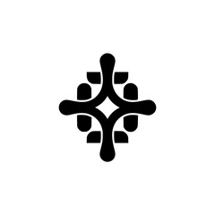 Obraz premium Abstract Black Symbol on White: Modern Logo Design